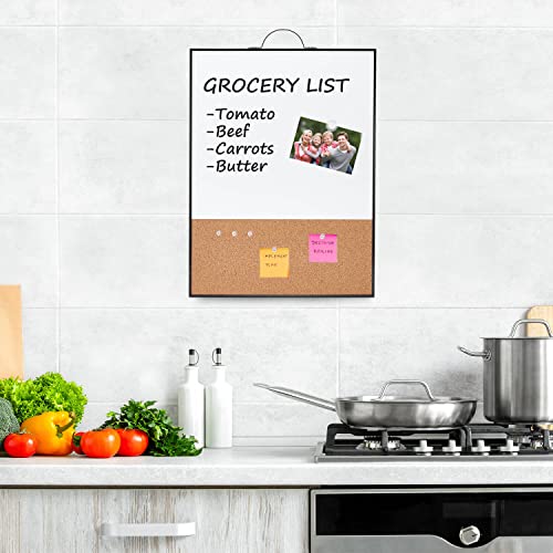 Small Whiteboard Cork-Board Combination For Wall - 16" X 12" Portable Aluminum Frame Magnetic Dry Erase Board, Small Bulletin Cork Board With Holder For Office, Home And School #TOP5