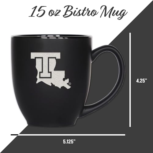 Image of Rico Industries NCAA Primary 15-Oz Personalized Matte Black Bistro Mug - for Hot or Cold Drinks