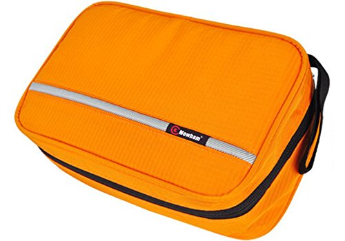 Mowham Toiletry Bag Medium Hanging Cosmetic Organizer Foldable Waterproof Travel Kit Bathroom Storage for Boys Men/Women balck (Orange)