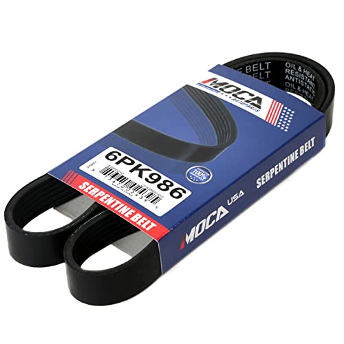 MOCA 6PK986 EPDM Serpentine Belt fits 2001-2005 for Honda Civic