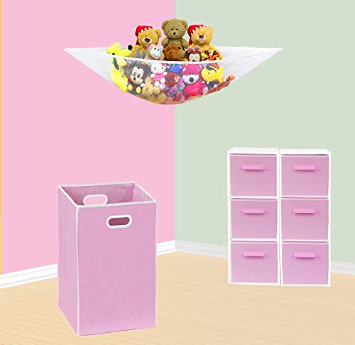 Simple Houseware Foldable Closet Laundry Hamper Basket, Pink by Simple Houseware - Used condition - Image 3