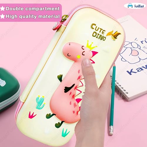 Image of FunBlast Multipurpose Zipper Stylish Large Capacity 3D Embossed Pencil Case for Girls, Hardtop EVA Pen & Pencil Pouch Bag Case for School Supplies for Kids, Mermaid Pouch for Girls