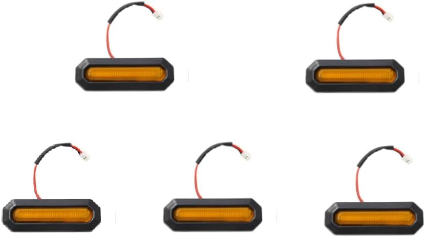 5PCS LED Grille Lights Set Compatible with Ford Bronco Badlands Wildtrak Everglades Accessories 2021-2026 2/4-Door Amber Black Grille Lamps Door with Plug-and-Play Wiring Harness