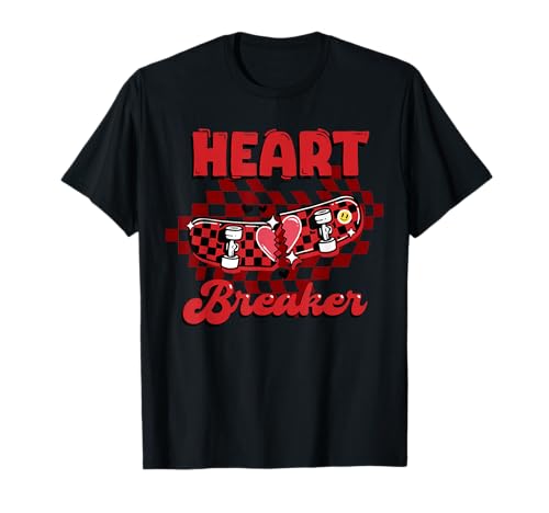Heartbreaker Skateboarding Día de San Valentín Skateboarder Niños Camiseta