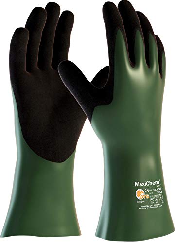ATG Handschuhe 56-633 Chemikalienschutzhandschuhe MaxiChem Cut grün/schwarz 8