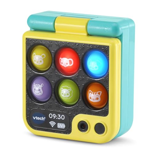 VTech Baby Press and Squish Flip Phone Toy with Light-up Popping Buttons