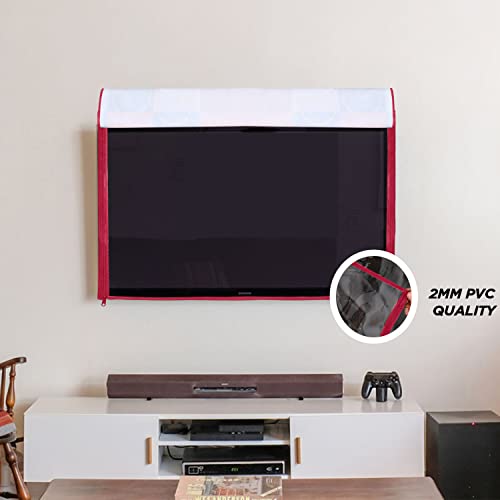 Image of Transparent LCD /LED T.V Protector Cover with Zipper Enclosure for 26 Inch Suitable for All Major Brand & Model (Color-Red, Size-25.5.3x17 Inches)