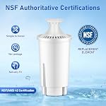 Replacement Fit for Brita Filter Pitcher and Dispenses, Water Filter Replacement Compatible with Brita Classic, OB03, Mavea, 35557 107007, Pack of 3