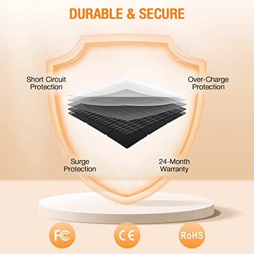 200W Portable Solar Panel For Power Station Generator, 12V/24V Flexible Foldable Solar Panel Kit Lightweight High-Efficiency Solar Charger Power Backup For Outdoor Van Camper Boat Caravan Off-Grid #TOP4