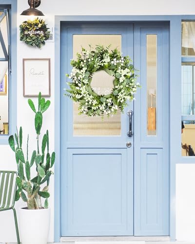 image for Vlorart 20 Inch Artificial Spring Summer Christmas Greenery Wreaths fo