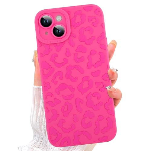 Image of ZIYE for iPhone 14 Case Hot Pink Leopard Pattern Phone Case