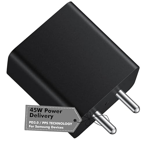 Image of 45w Type C Rapid Fast Charging Adapter Compatible with Samsung Galaxy S25 Ultra S24 Ultra S24+ S23 Ultra S23+ S22 Plus S20 Tab S9 S8 Ultra (Only Adapter) | Original Rapid Charging