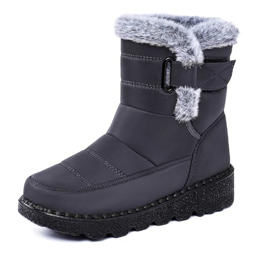 Botin para Mujer Forradas Calientes Zapatos Boots de Nieve Cana Media Cómodas Antideslizante parte superior invierno mayor durabilidad Ideal Otono
