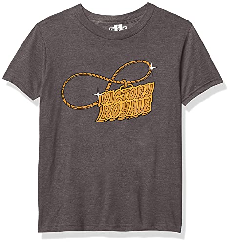 FORTNITE Victory Royale Gold Boy's Crew Tee, Charcoal Heather, Youth Medium