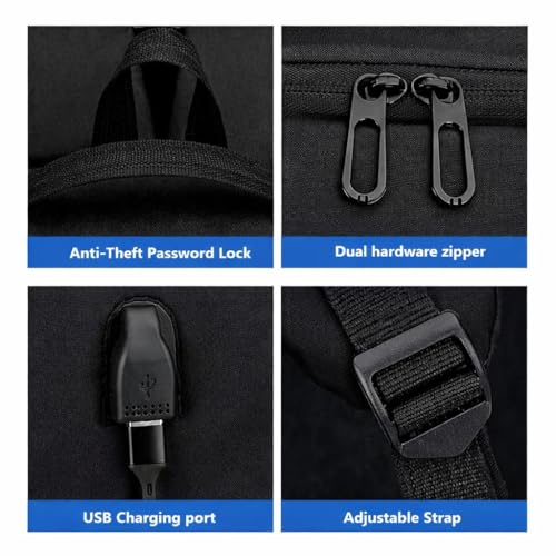 Image of Spiffy 15.6 Inch Laptop Bag for Man & Woman, Office Backpack Bag For Man With USB Charging Port, Water Repellent Messenger Laptop Bag for Men and Women