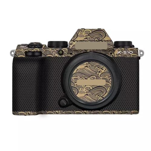 Autocollant Fujifilm X-S10 vinyle premium aspect vague doré habillage luxe appareil photo