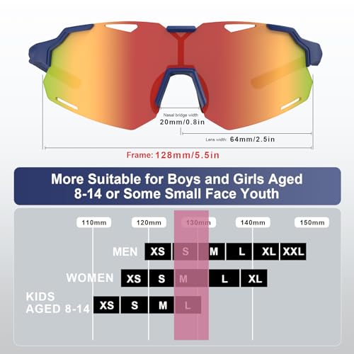 Polarized Kids Sunglasses Boys Girls Baseball Sunglasses Youth 8-14 UV400 Softball Cycling Sports Sun Glasses3