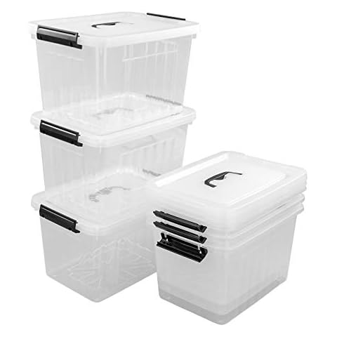 Farmoon 12L Clear Plastic Storage Boxes Cover
