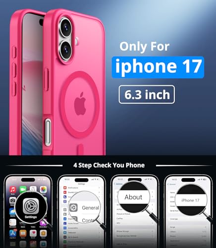 Coque iPhone 17 rose vif ultra fine avec verre de protection