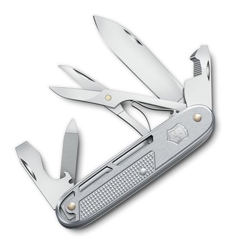 Victorinox Synergy X Alox Taschenmesser – Multifunktionsmesser aus Edelstahl für Alltag, Arbeit & Outdoor mit Schere & Trageclip, silber