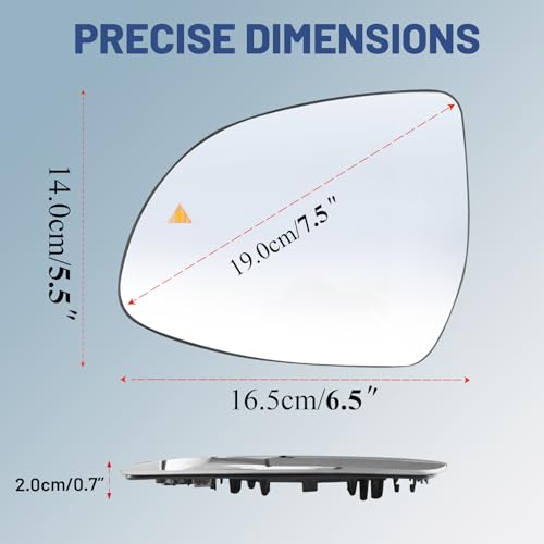 Driver Left Side Mirror Glass - Compatible with BMW Vehicles - X3 2018-2023, X4 2019-2023, X5 2019-2024, with Heated/Blind Spot Detection, without Auto Dimming, Replace# 4783B by AZ-HAPPYMALL - Used condition - Image 3