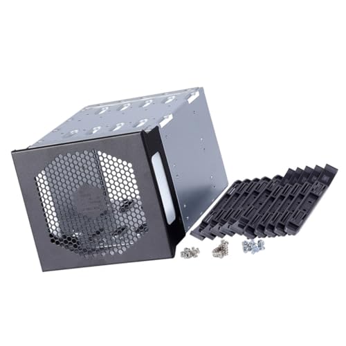 Cage para discos duros 5 bahías 3.5 pulg gris miniatura 1