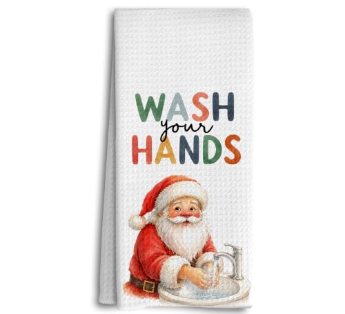 Dwept 762 Funny Christmas Santa Claus Bathroom Hand Towels 16x24