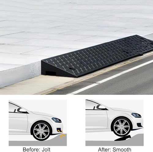 Rampas para Curb de Caucho Resistente, Portátiles para Automóviles, Sillas de Ruedas y Motocicletas, Color Negro, 100 x 25 x 10 cm miniatura 4