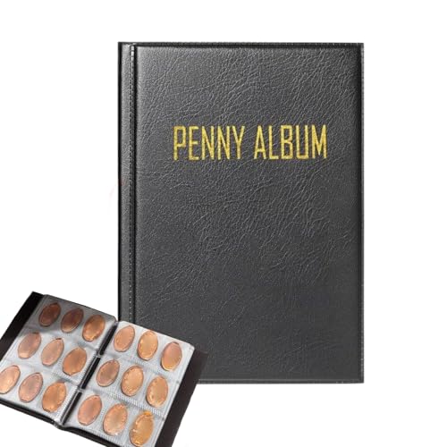 Libro Porta Souvenir per Penny - Album Monete pressate, Organizer | Raccoglitore Collezionisti di paghette, Compatto francobolli Banconote da Un Quarto Dollaro, Uso Domestico Leggero e Portatile