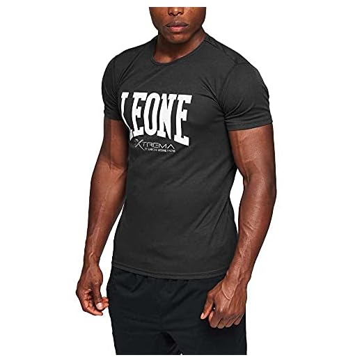 LEONE 1947 ABX106 Camiseta Con Logotipo, Unisex adulto, Negro, L