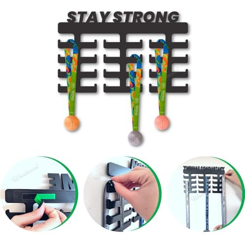Porta Medalhas Stay Strong Woodecora
