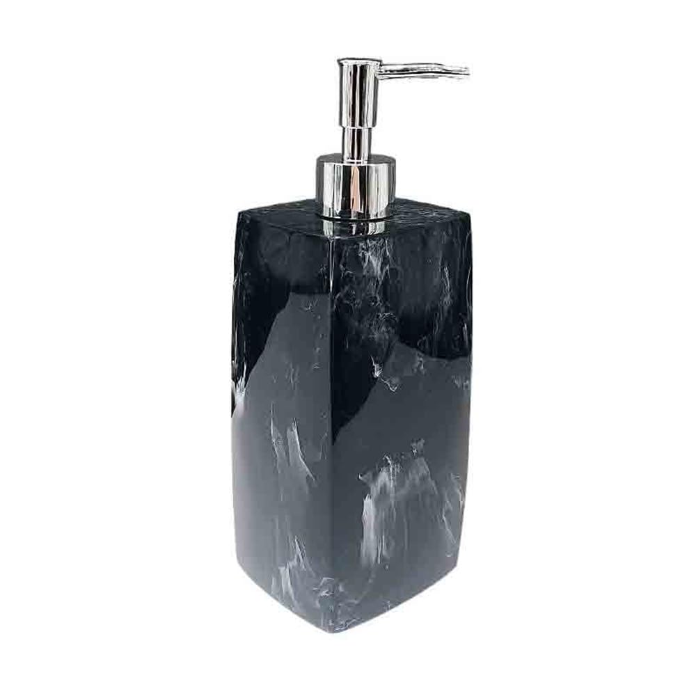 Soap Dispenser Hotel Soap Dispenser Lotion Bottle Home Bathroom Dispensing Push Plastic Flower White/Flower Black 800ml(Black)