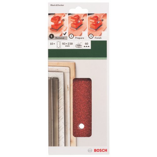 Feuille abrasive 93x230 mm G60 RW 8 trous fixation étrier 10 pièces - vue 4