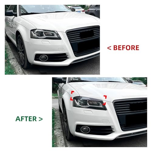 Cache-phares avant noir brillant pour Audi A3 8P 2004-2013 - 3
