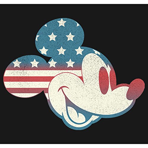 Disney Characters Mickey Americana Flag Fill Girl's Solid Crew Tee2