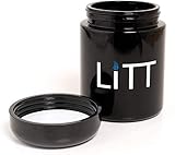 Produktspezifikationen: Der Black LiTT Nachfüllbehälter ist in verschiedenen Größen und mit Zubehör erhältlich - 100 ml, 250 ml und 100 ml mit Mahlwerk. Sie können sich auch für eine diskrete Version dieses Glases entscheiden, ohne dass das LiTT-Logo darauf gedruckt wird.