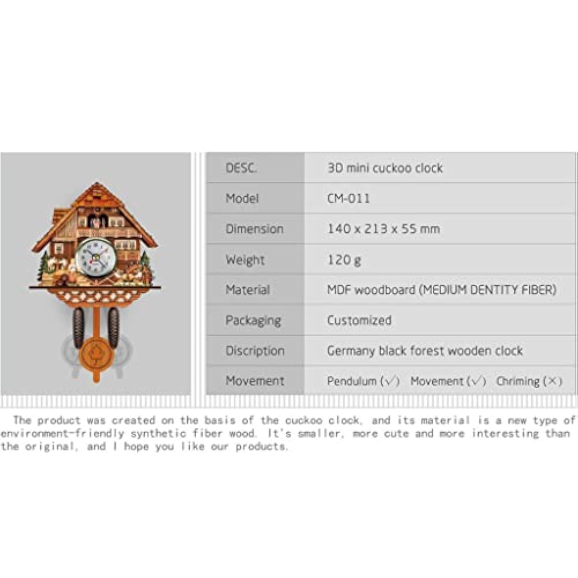 Worldcare Antique Cuckoo Wall Clock Wooden Decor