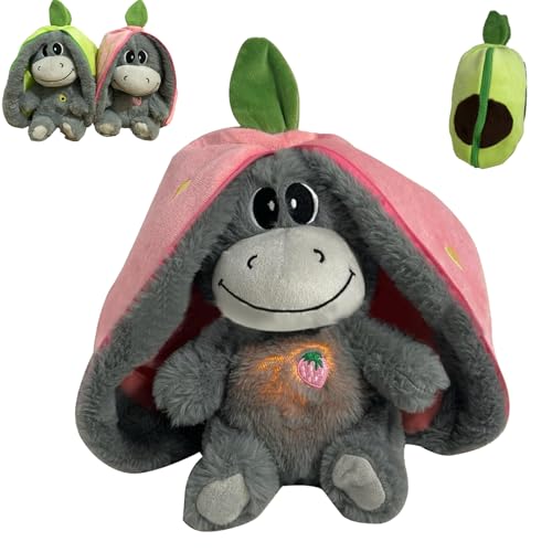 Ohphnt snugbuddy,donkberry Esel,Schlafender Plüsch Esel,atmendes Stofftier Esel,Kuscheltier Atmet,Weiches Süßes Kuscheltier Versteckspiel Esel Spielzeug,Stressabbau Stofftier Für Schlafende Kinder