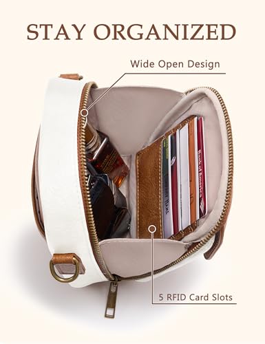 Image of Yarnic Small Crossbody Bag, Vegan Leather Cell Phone Purse for Women, Vintage Wallet Bag with Card Slots
