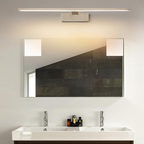 Apliques de pared espejo baño LED de 40cm plata con iluminación cálida acrílica