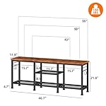 Furologee TV Stand for TVs up to 55 Inch, Entertainment Center with Open Storage Shelves, TV Media Console Table with Soundbar Shelf for Living Room, Bedroom, Rustic Brown - Image 2