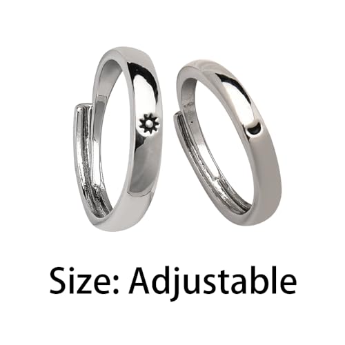 Matching Rings for Couples Sun and Moon Ring Set Valentines Day Gifts for Wife Husband Anniversary Presents for Couples Gift Ideas BF and GF Wedding Gifts for Bride and Groom Gift for Best Friends2