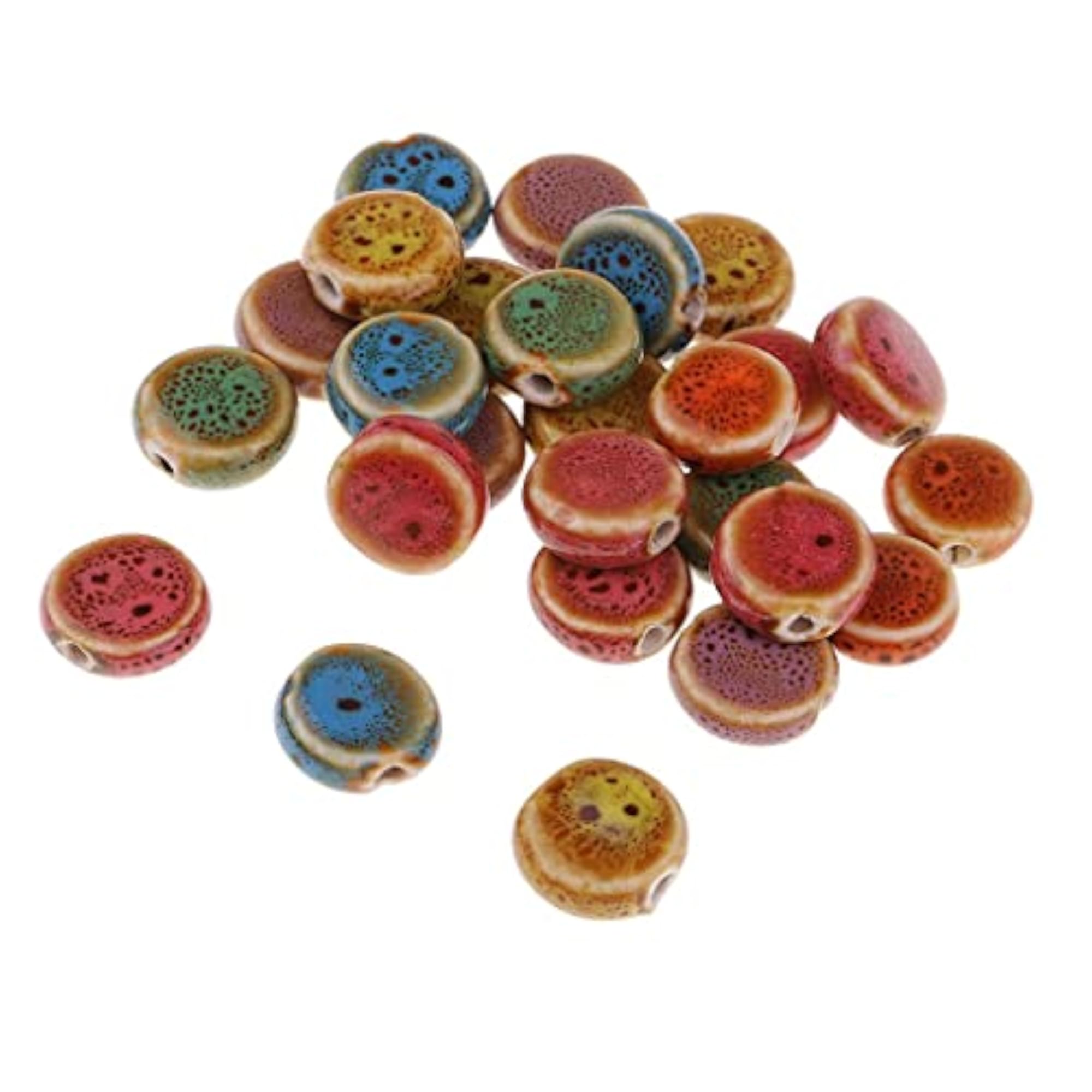 60 Pieces Round Flat Spacer Beads for Jewellery Making