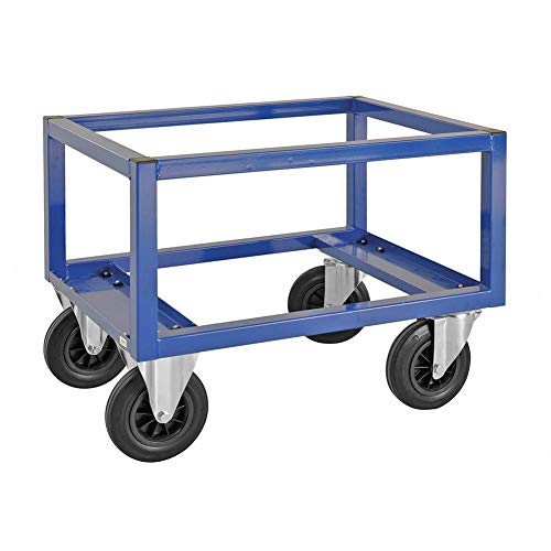 Paletten-Fahrgestell Palettenwagen, hoch, LxBxH 800 x 600 x 650 mm, Tragkraft: 800 kg, blau
