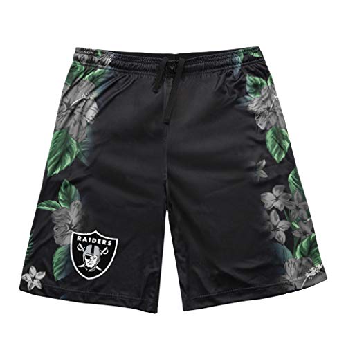 FOCO NFL Oakland Raiders Mens Floral Fade Shortsfloral Fade Shorts, Team Color, Small