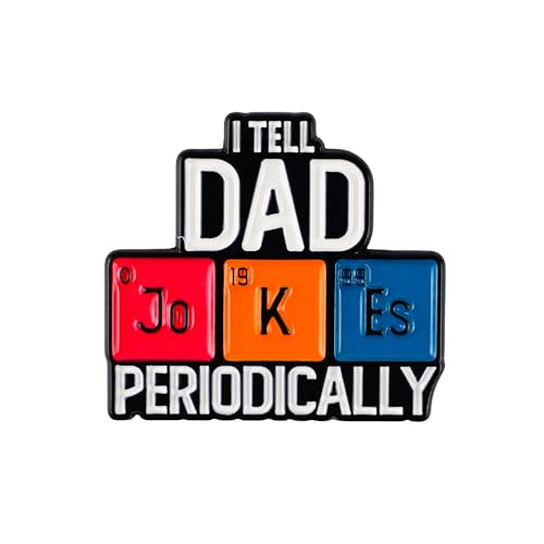 I Tell Dad Jokes Periodically Enamel Pin, Periodic Table Pun Brooch Pin, Gift For Science Dad Science Teacher, Father’s Day Lapel Badge, Chemistry Humor Brooches, Lab Coat Decorative Jewelry