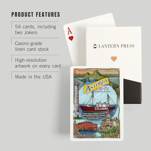 Baraja de Póker Lantern Press Astoria Oregon 52 cartas miniatura 3
