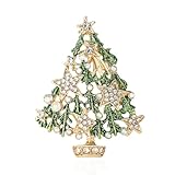 KKAMAGI Christmas Brooch Pins for Women Girls Jewelry Austrian Crystal Stunning Winter Wishing Tree Little Star Brooch for Xmas Decorations