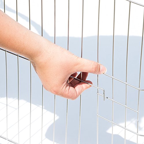 TecTake Freilaufgehege mit Schutznetz für Nager und Kleintiere | aus 8 Gitterelementen Ø 204 cm | grün – Bild 5