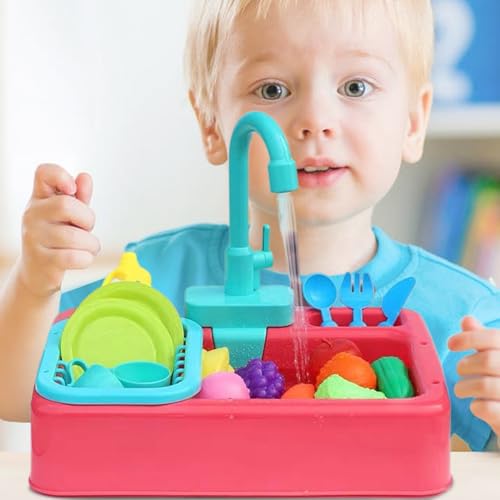 Jeu de rôle réaliste avec le lavabo jouet et sa table d'eau active